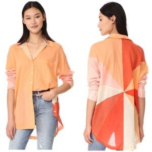 Free People Rainbow Rays Button Up Tunic